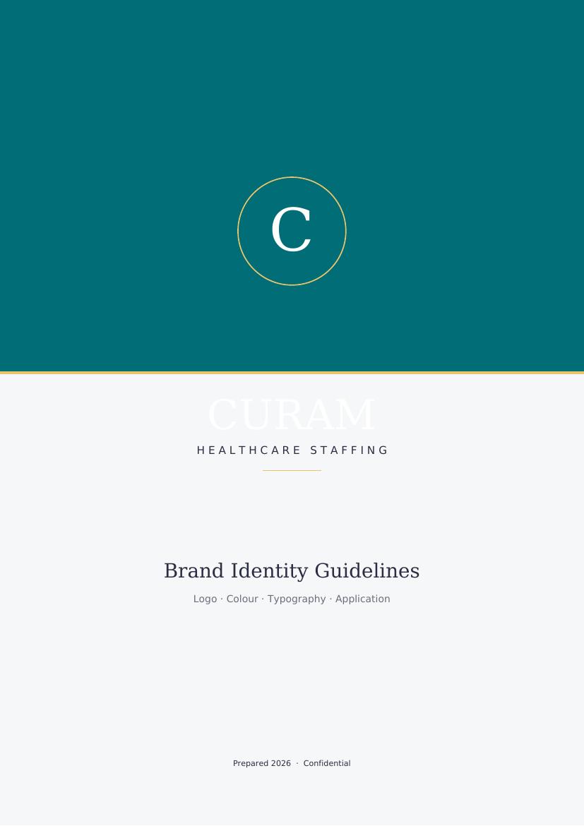 Curam company profile document designed by Brostek